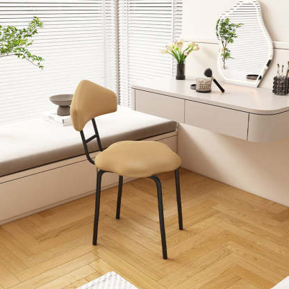 Nordic Cloud Leather Steel Vanity Stool
