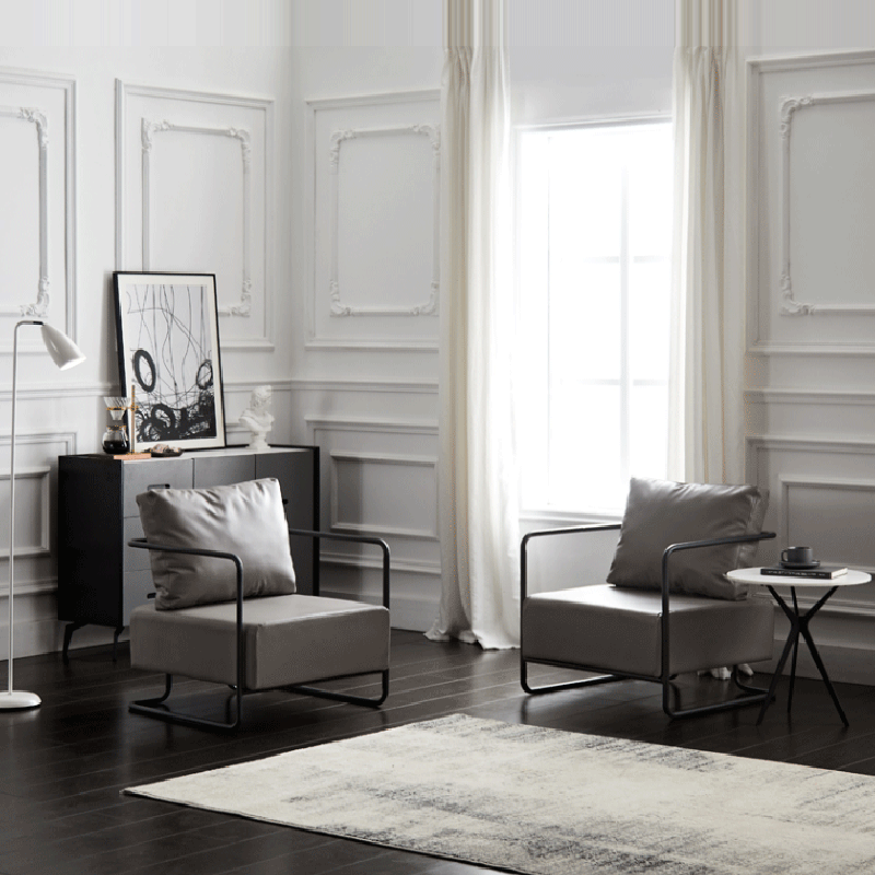 Scandinavian PU Iron Wood Sofa