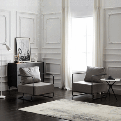 Scandinavian PU Iron Wood Sofa