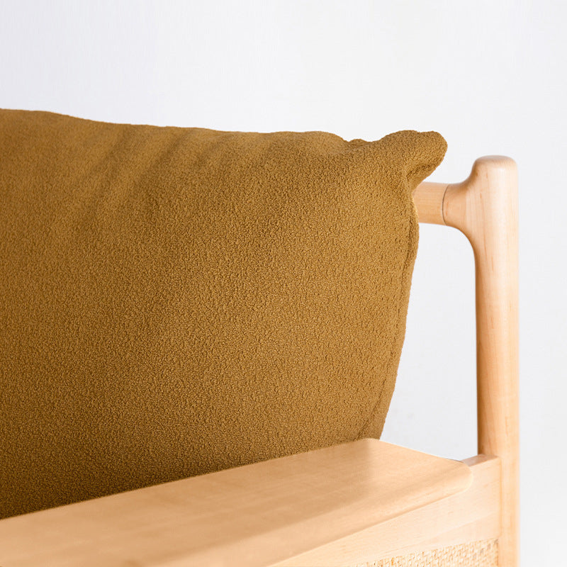 Japanese Rattan Weaving Wood Sofa