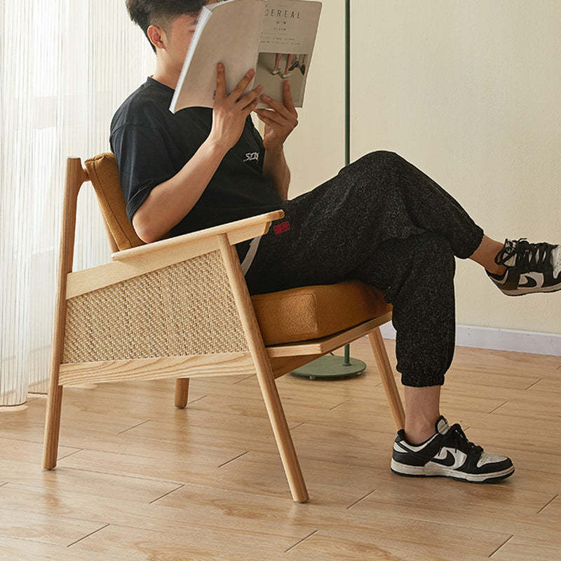 Japanese Rattan Weaving Wood Sofa