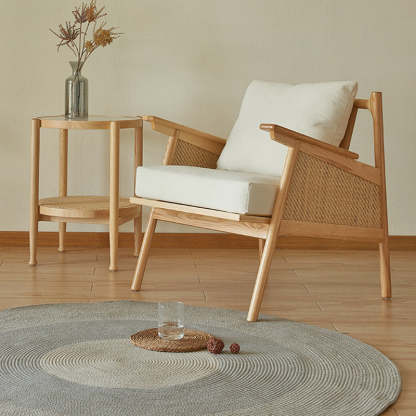 Japanese Rattan Weaving Wood Sofa