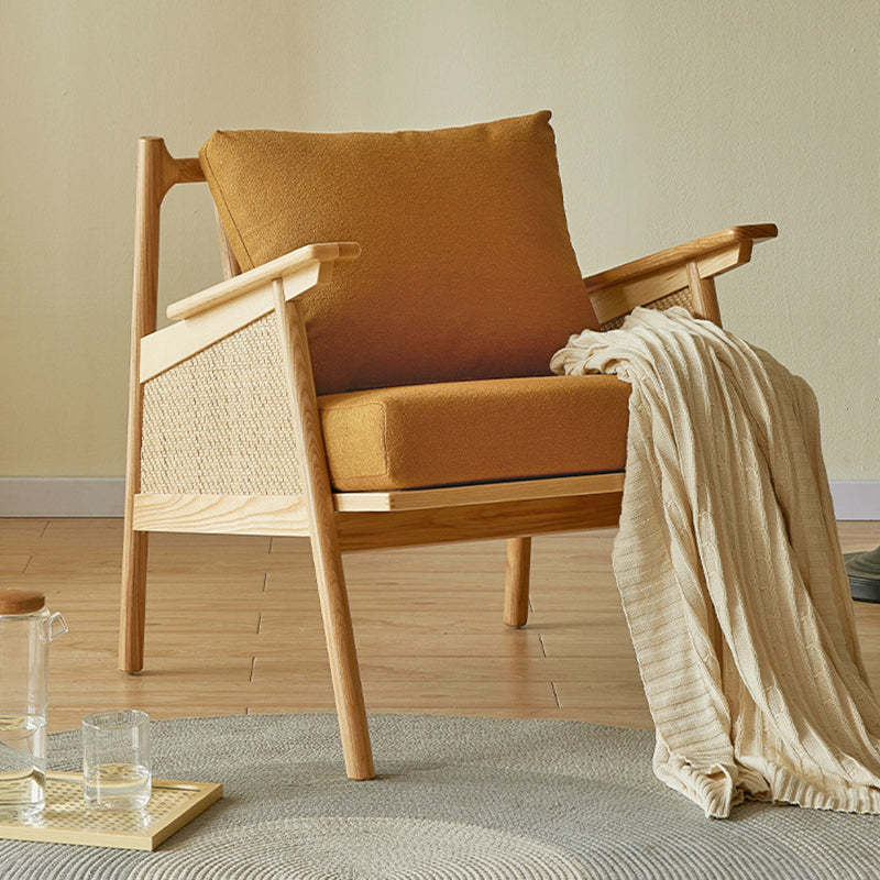 Japanese Rattan Weaving Wood Sofa