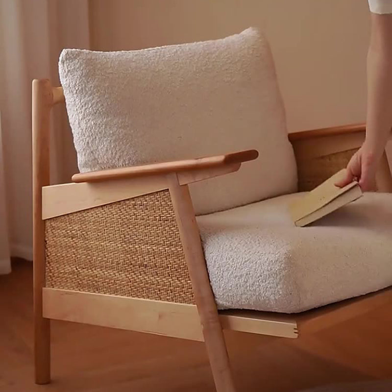 Japanese Rattan Weaving Wood Sofa