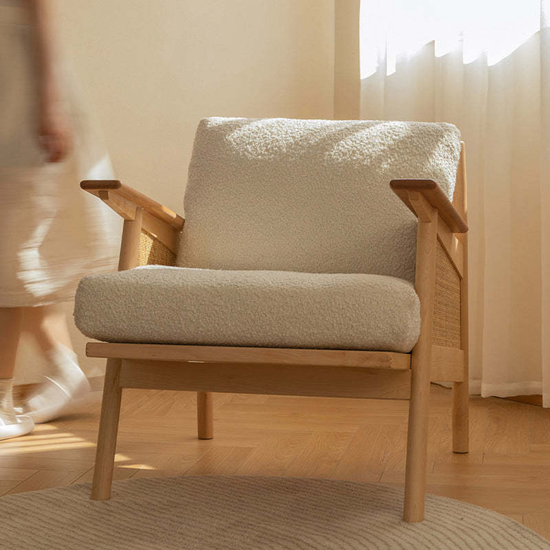 Japanese Rattan Weaving Wood Sofa