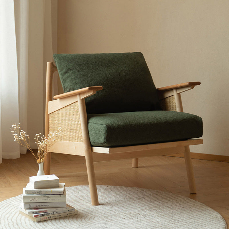 Japanese Rattan Weaving Wood Sofa