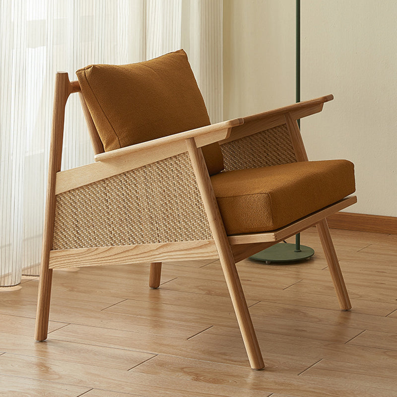 Japanese Rattan Weaving Wood Sofa