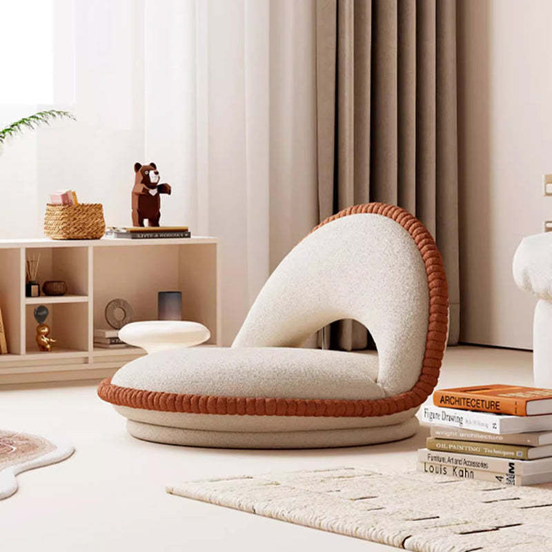 Japanese Rotatable Semicircular Teddy Velvet Tatami Chair
