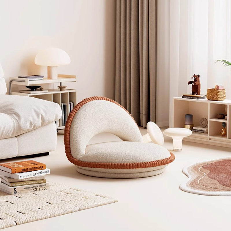 Japanese Rotatable Semicircular Teddy Velvet Tatami Chair