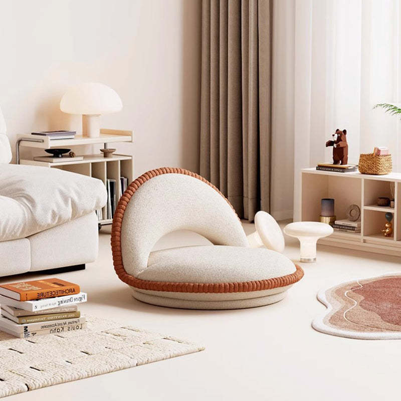Japanese Rotatable Semicircular Teddy Velvet Tatami Chair