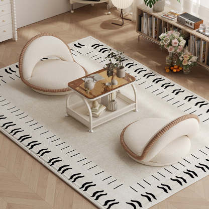 Japanese Rotatable Semicircular Teddy Velvet Tatami Chair