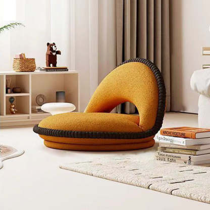 Japanese Rotatable Semicircular Teddy Velvet Tatami Chair