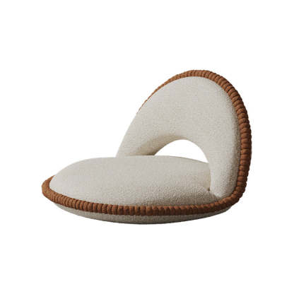 Japanese Rotatable Semicircular Teddy Velvet Tatami Chair