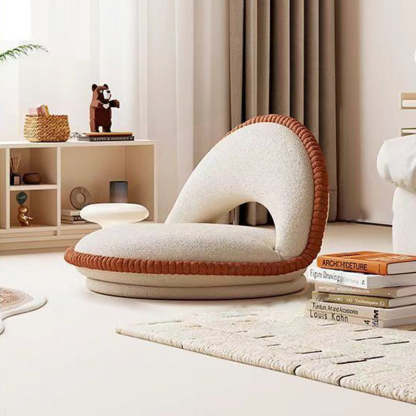 Japanese Rotatable Semicircular Teddy Velvet Tatami Chair