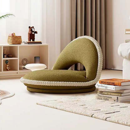 Japanese Rotatable Semicircular Teddy Velvet Tatami Chair