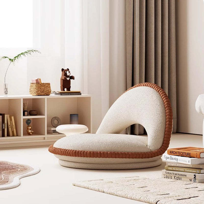Japanese Rotatable Semicircular Teddy Velvet Tatami Chair