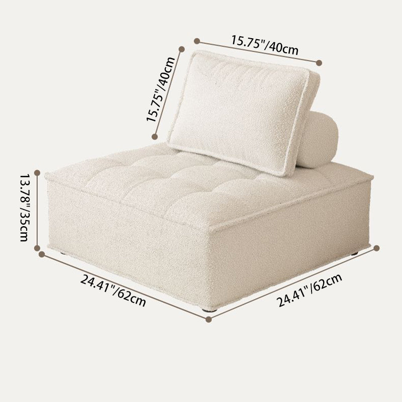 Nordic Solid Wood Lambswool Tech Fabric Backless Sofa