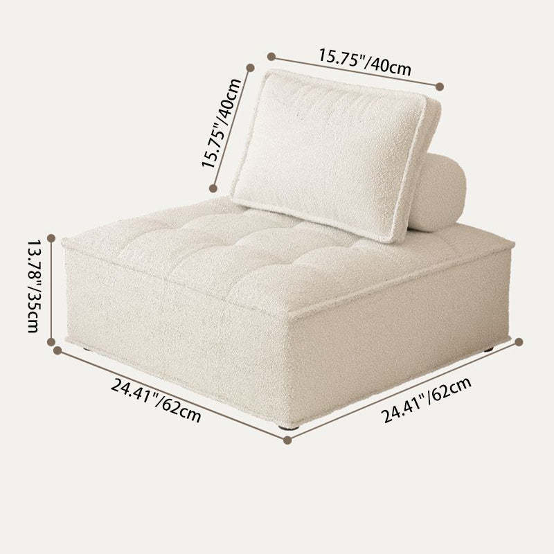 Nordic Solid Wood Lambswool Tech Fabric Backless Sofa