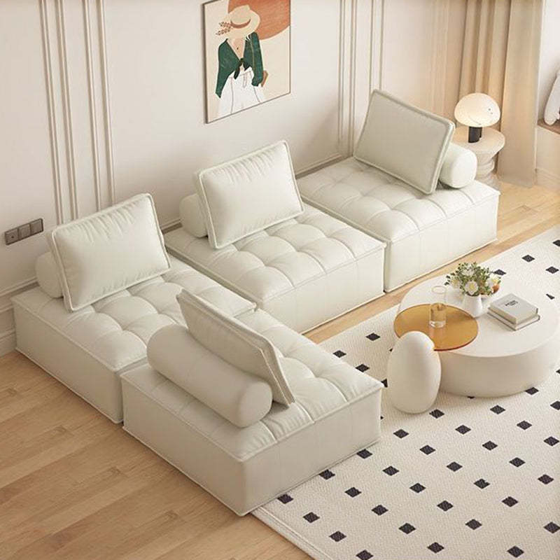 Nordic Solid Wood Lambswool Tech Fabric Backless Sofa — Technology Fabric