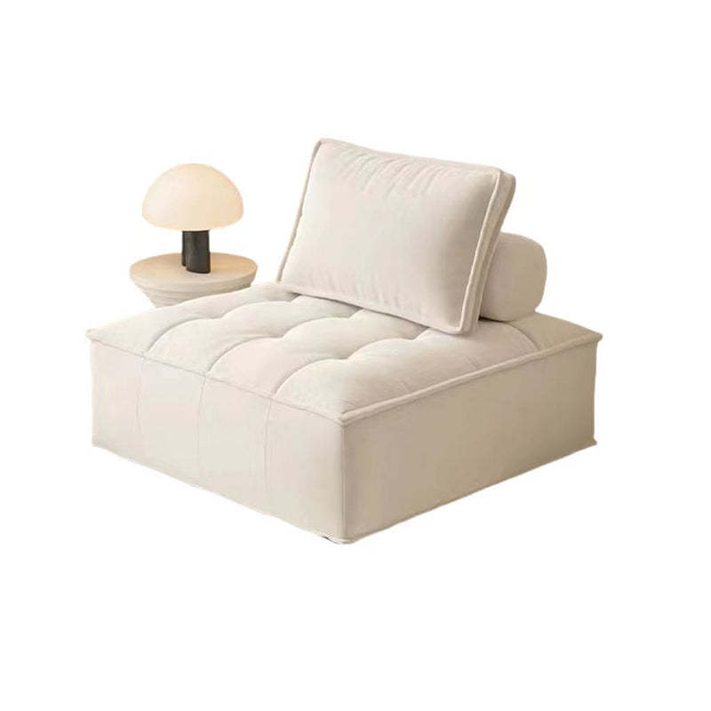 Nordic Solid Wood Lambswool Tech Fabric Backless Sofa