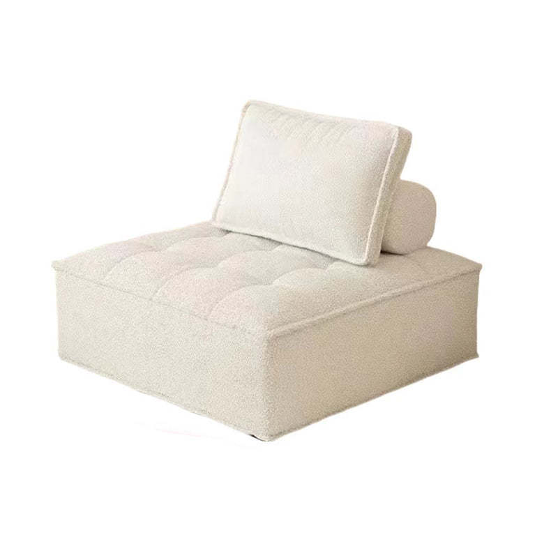 Nordic Solid Wood Lambswool Tech Fabric Backless Sofa