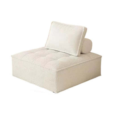 Nordic Solid Wood Lambswool Tech Fabric Backless Sofa