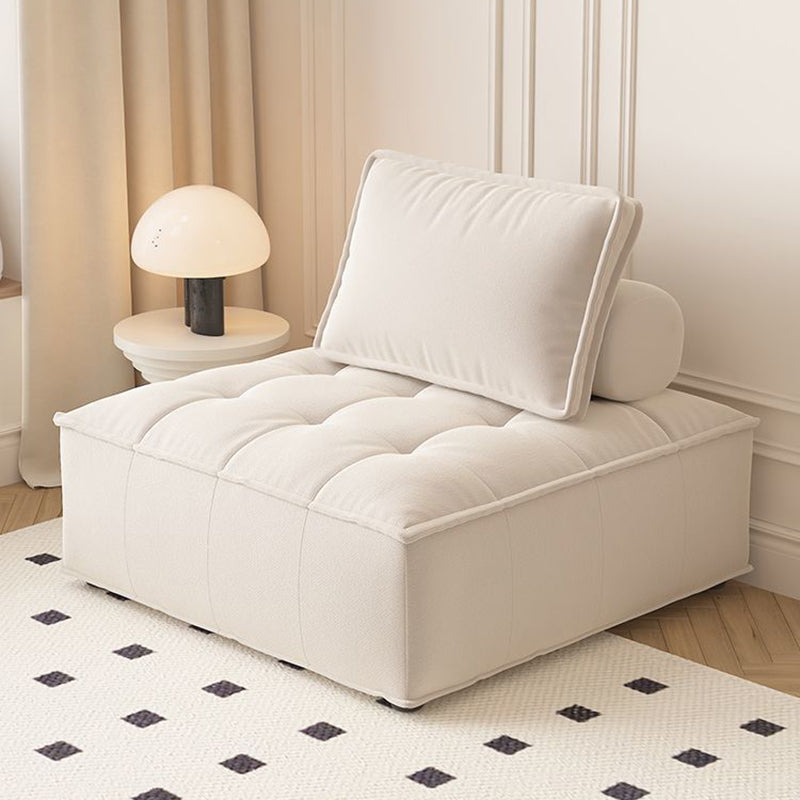 Nordic Solid Wood Lambswool Tech Fabric Backless Sofa
