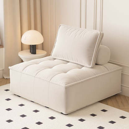 Nordic Solid Wood Lambswool Tech Fabric Backless Sofa