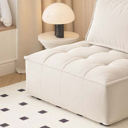 Nordic Solid Wood Lambswool Tech Fabric Backless Sofa