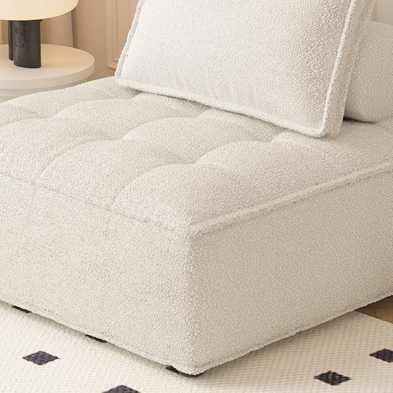 Nordic Solid Wood Lambswool Tech Fabric Backless Sofa