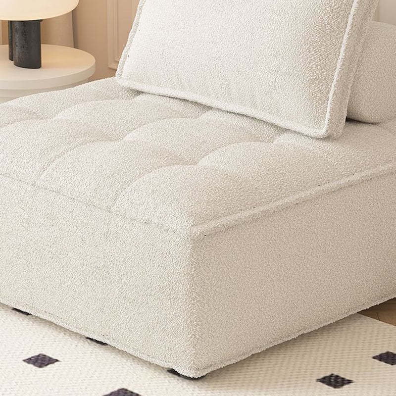 Nordic Solid Wood Lambswool Tech Fabric Backless Sofa