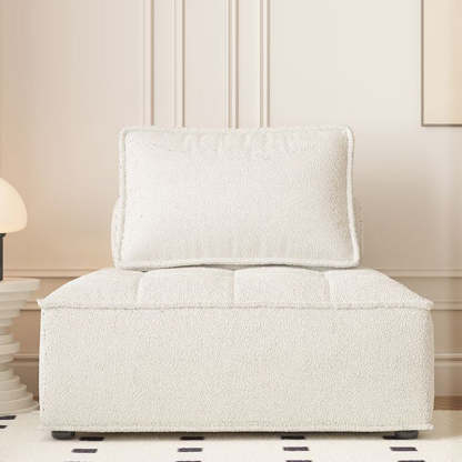 Nordic Solid Wood Lambswool Tech Fabric Backless Sofa