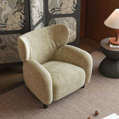 Retro Lambswool Wood Sofa