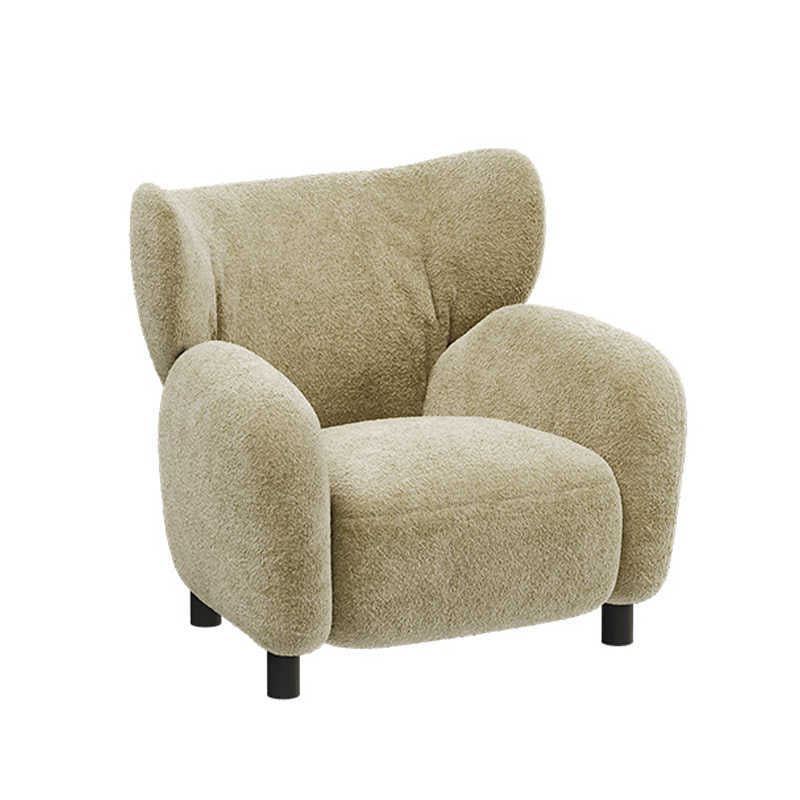 Retro Lambswool Wood Sofa