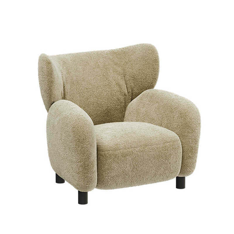 Retro Lambswool Wood Sofa