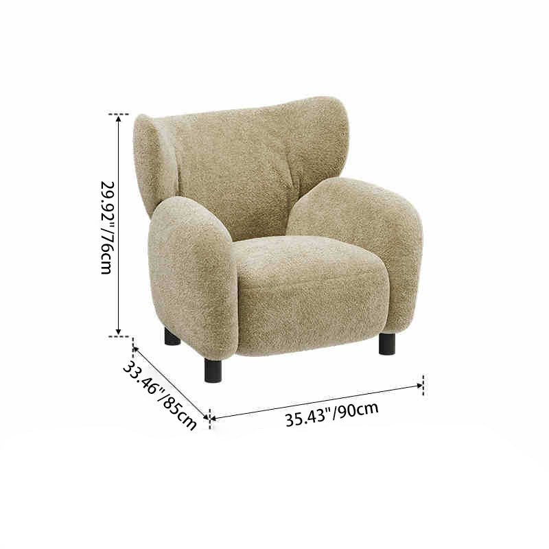 Retro Lambswool Wood Sofa
