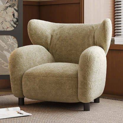 Retro Lambswool Wood Sofa