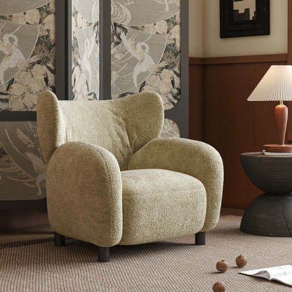 Retro Lambswool Wood Sofa