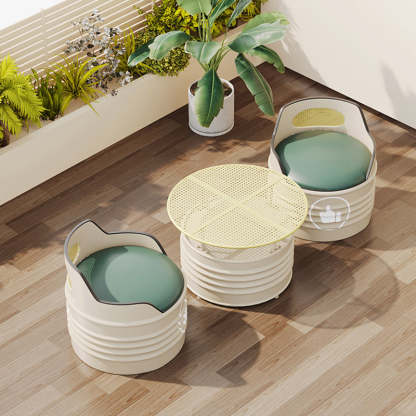 Modern Oil Drum Leather Iron Armless Chair