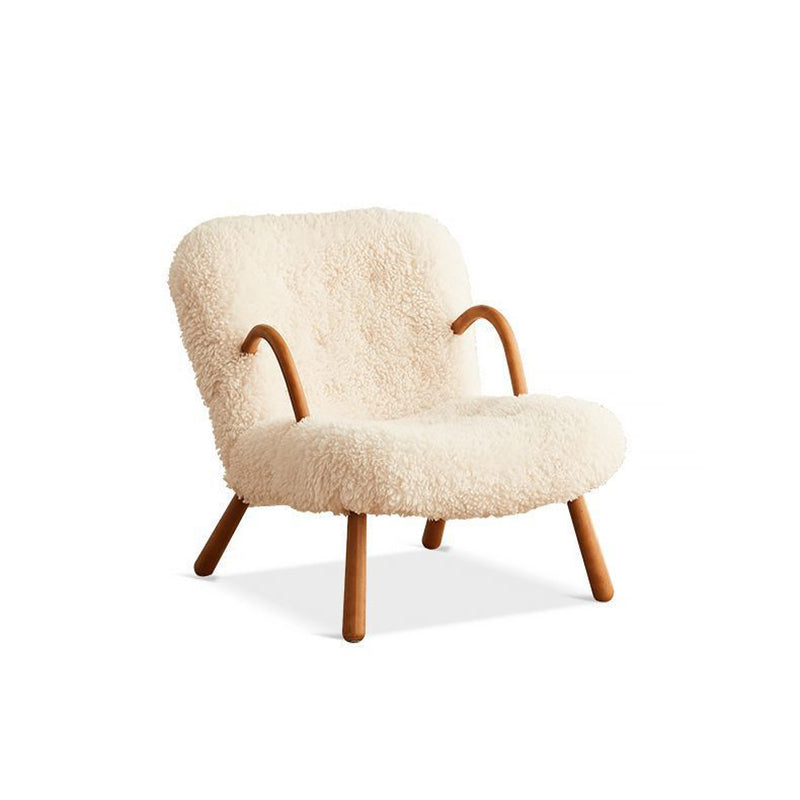 Nordic Flannelette Wood Iron Accent Chair