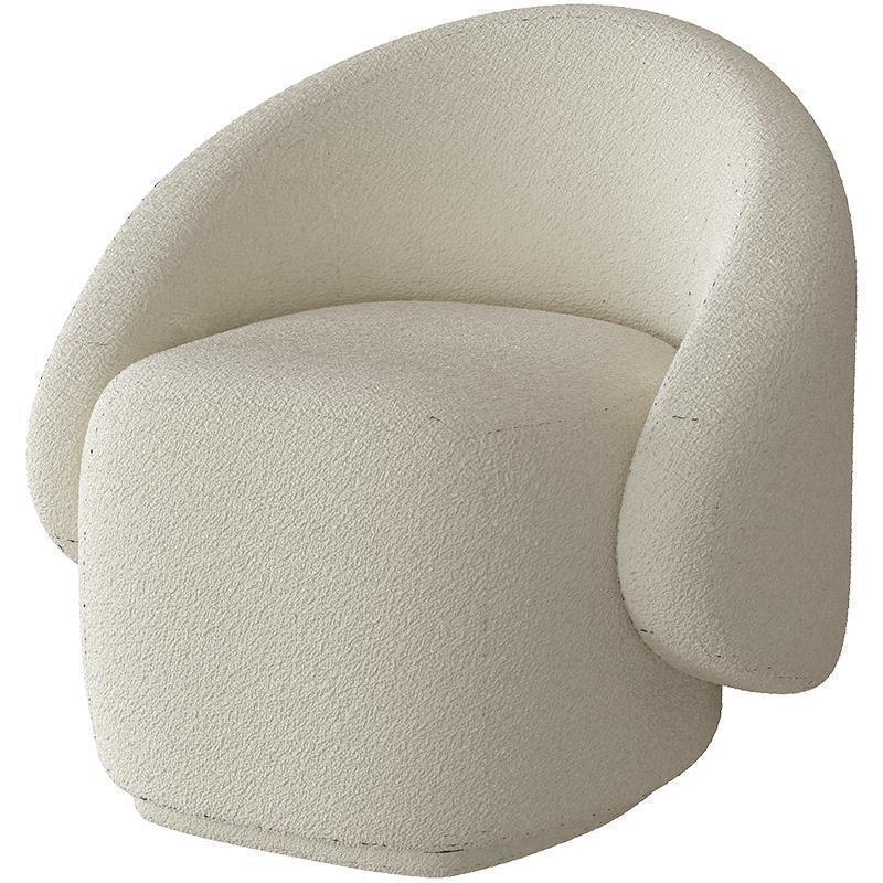 Nordic Curved Back Lambswool Wood Chair