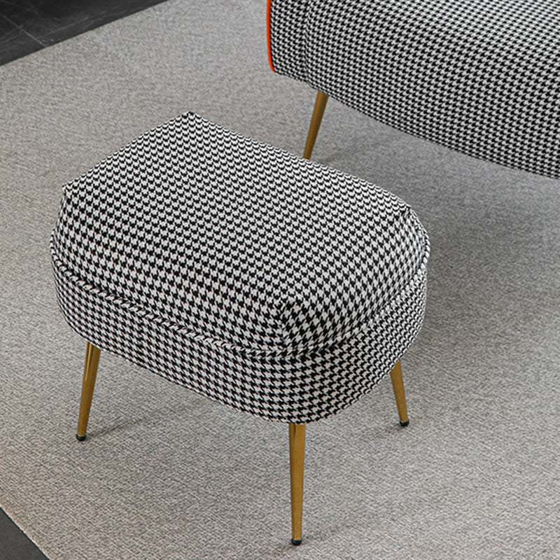 Scandinavian Metal Solid Wood Leather Accent Chair