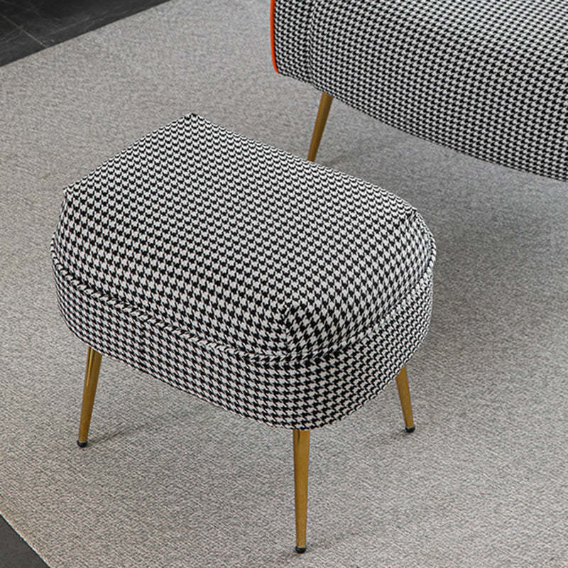Scandinavian Metal Solid Wood Leather Accent Chair