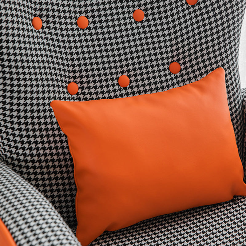 Scandinavian Metal Solid Wood Leather Accent Chair