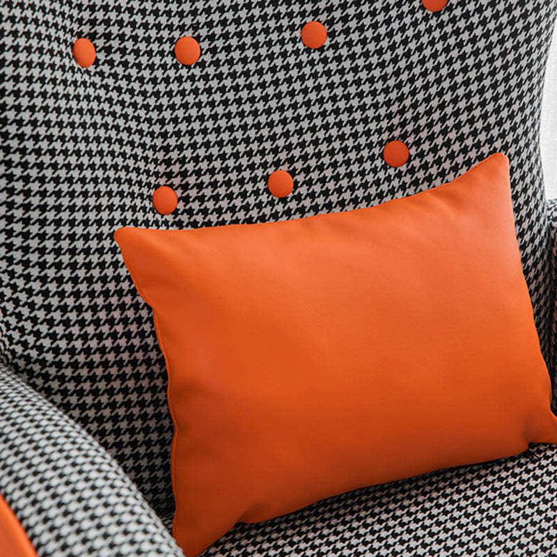Scandinavian Metal Solid Wood Leather Accent Chair