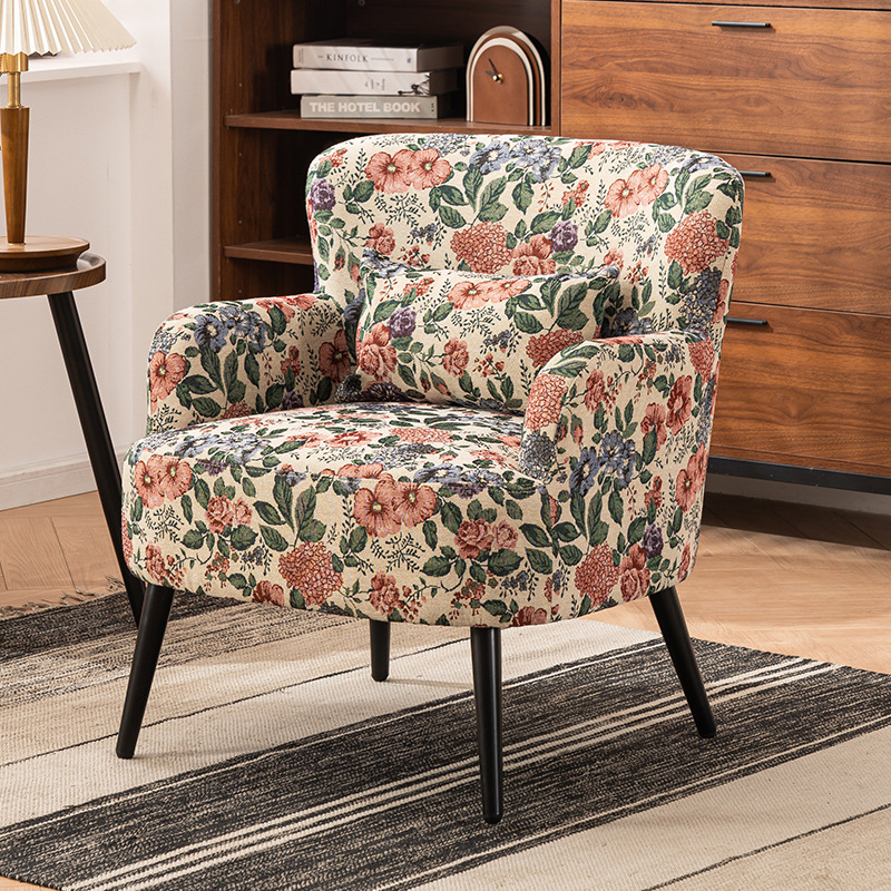 French Steel Wood Fabric Sofa