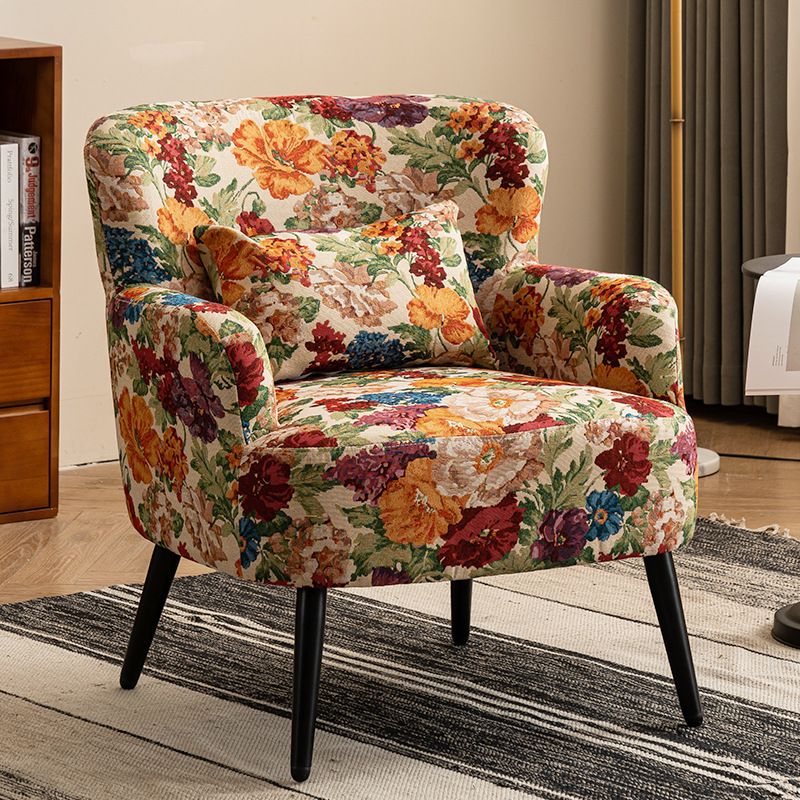 French Steel Wood Fabric Sofa — F