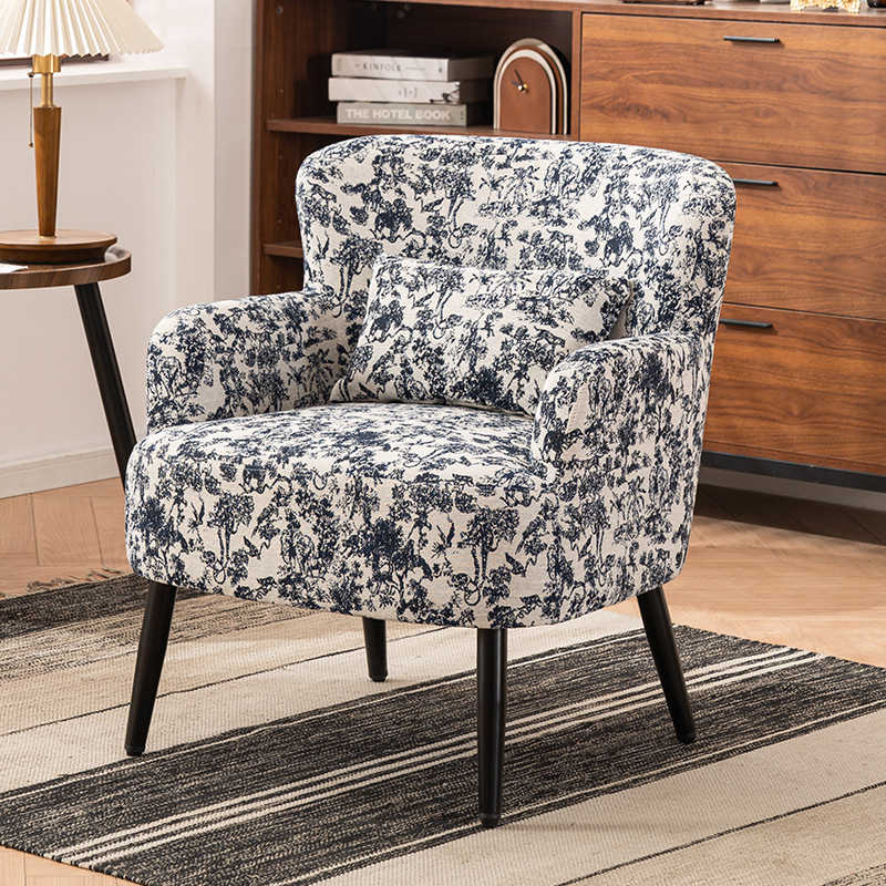 French Steel Wood Fabric Sofa — C