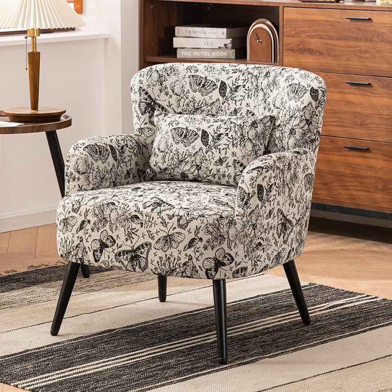 French Steel Wood Fabric Sofa — B