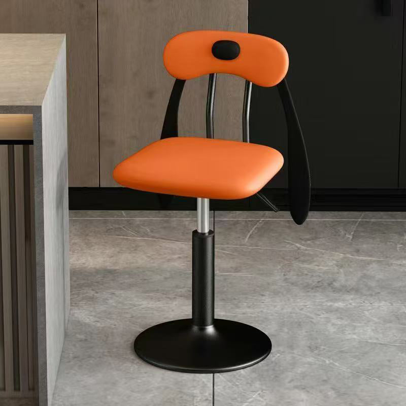 Puppy Shape Leather Steel Bar Stool — Tall / Dark Gray